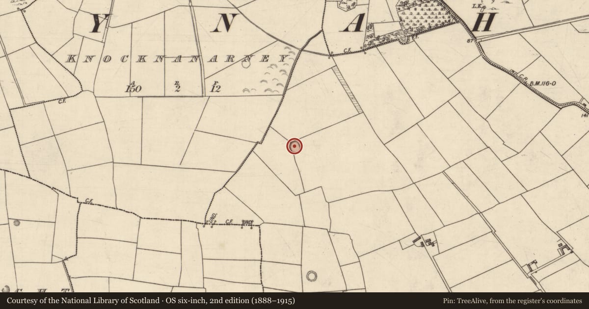 Ordnance Survey six-inch map, 2nd edition (1888–1915) covering the location of Ringfort - rath, Ballymakegoge, County Kerry, with a pin at the register's coordinates