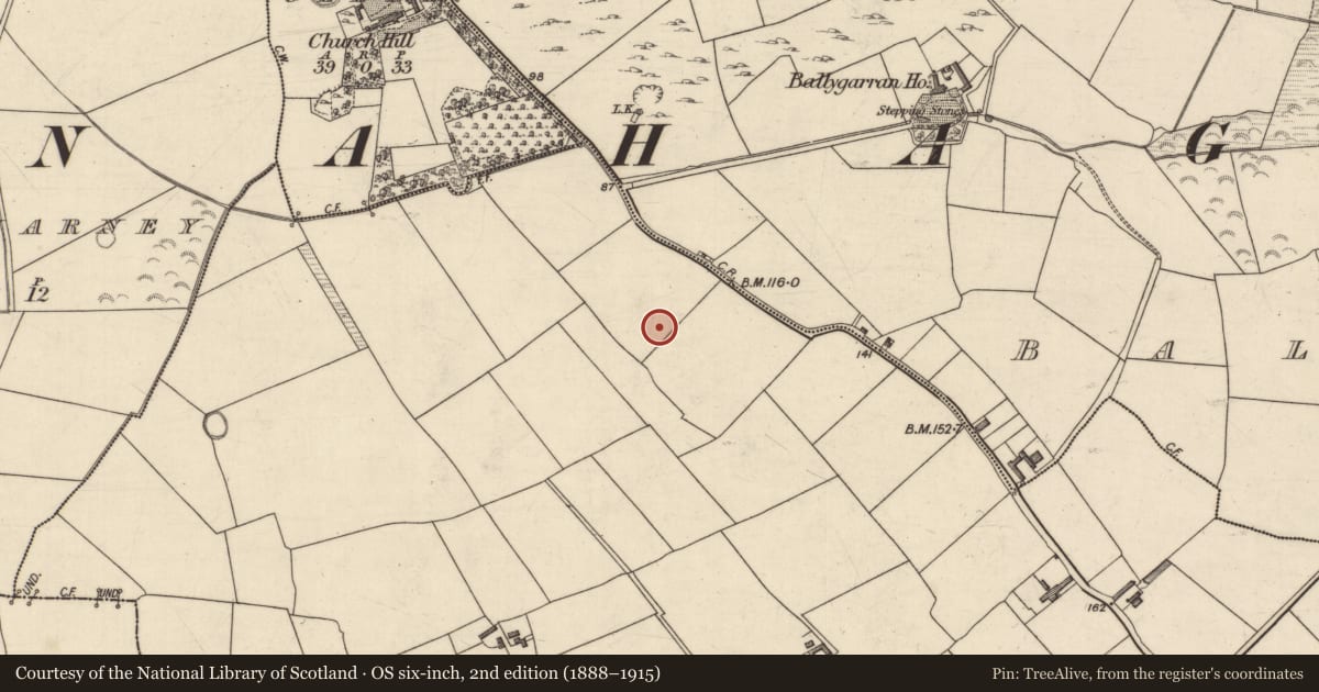 Ordnance Survey six-inch map, 2nd edition (1888–1915) covering the location of Ringfort - rath, Ballymakegoge, County Kerry, with a pin at the register's coordinates