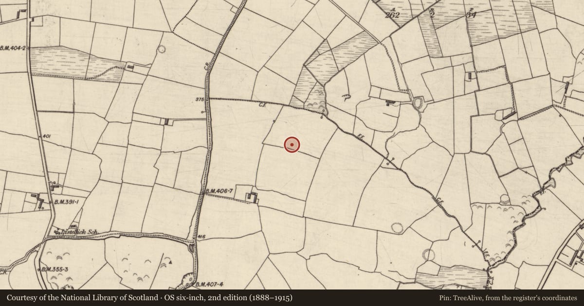 Ordnance Survey six-inch map, 2nd edition (1888–1915) covering the location of Enclosure, Garrane, County Kerry, with a pin at the register's coordinates
