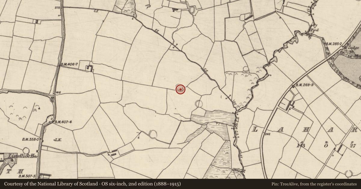 Ordnance Survey six-inch map, 2nd edition (1888–1915) covering the location of Ringfort - rath, Garrane, County Kerry, with a pin at the register's coordinates