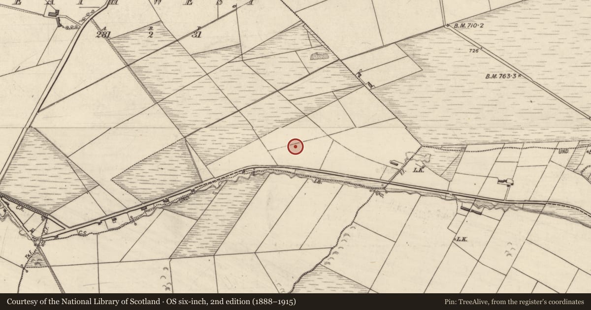 Ordnance Survey six-inch map, 2nd edition (1888–1915) covering the location of Enclosure, Leath West, County Kerry, with a pin at the register's coordinates