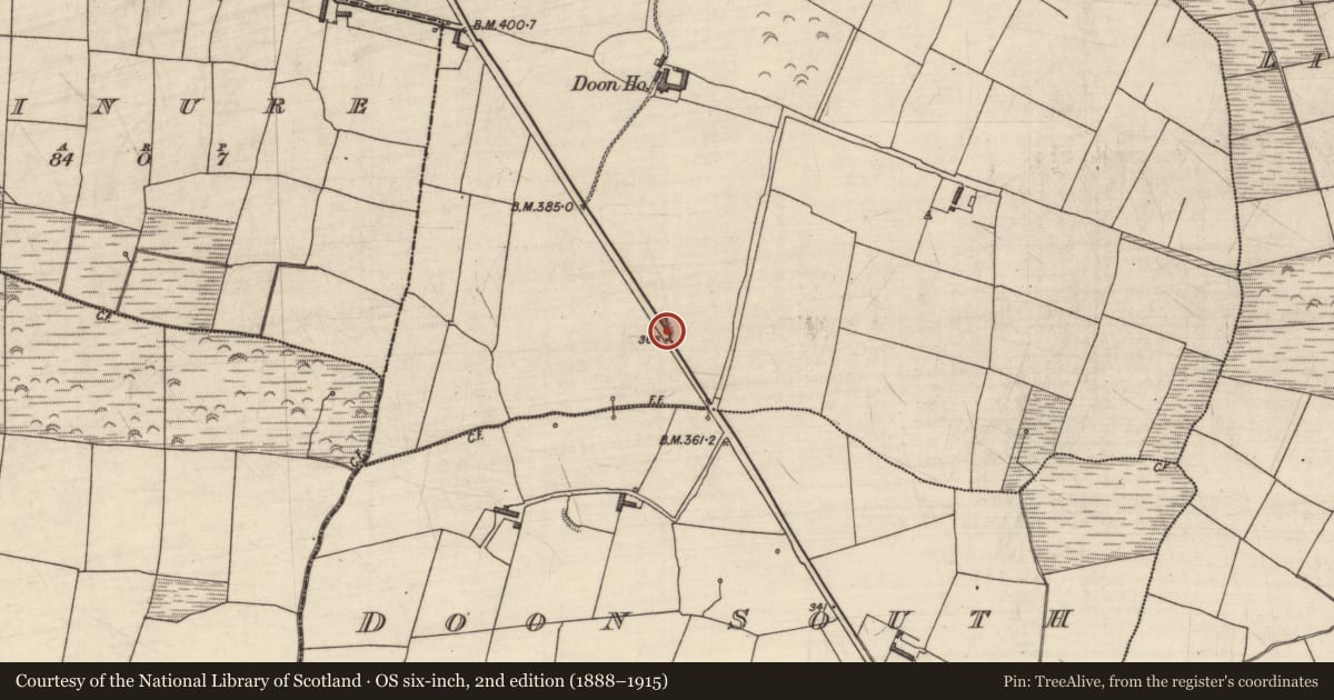 Ordnance Survey six-inch map, 2nd edition (1888–1915) covering the location of Enclosure, Doon North, County Kerry, with a pin at the register's coordinates