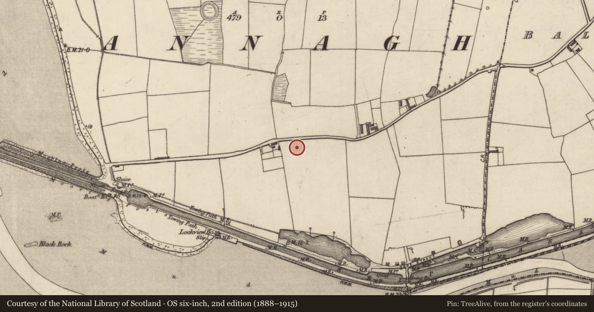 Ordnance Survey six-inch map, 2nd edition (1888–1915) covering the location of Enclosure, Lohercannan, County Kerry, with a pin at the register's coordinates