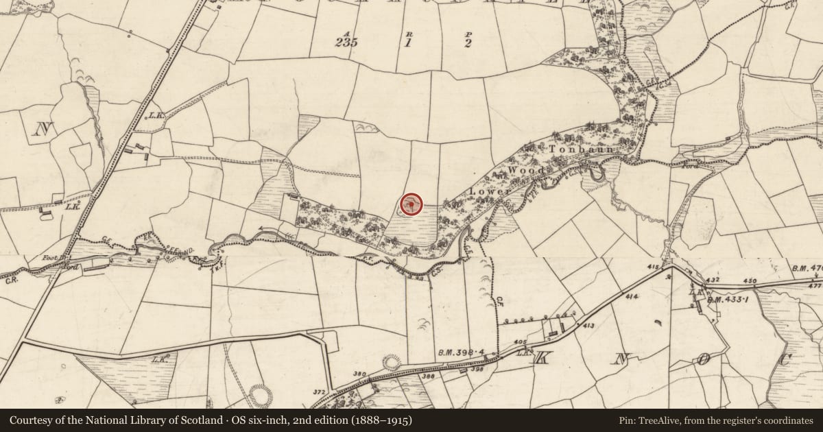 Ordnance Survey six-inch map, 2nd edition (1888–1915) covering the location of Hut site, Knockaunatee, County Kerry, with a pin at the register's coordinates