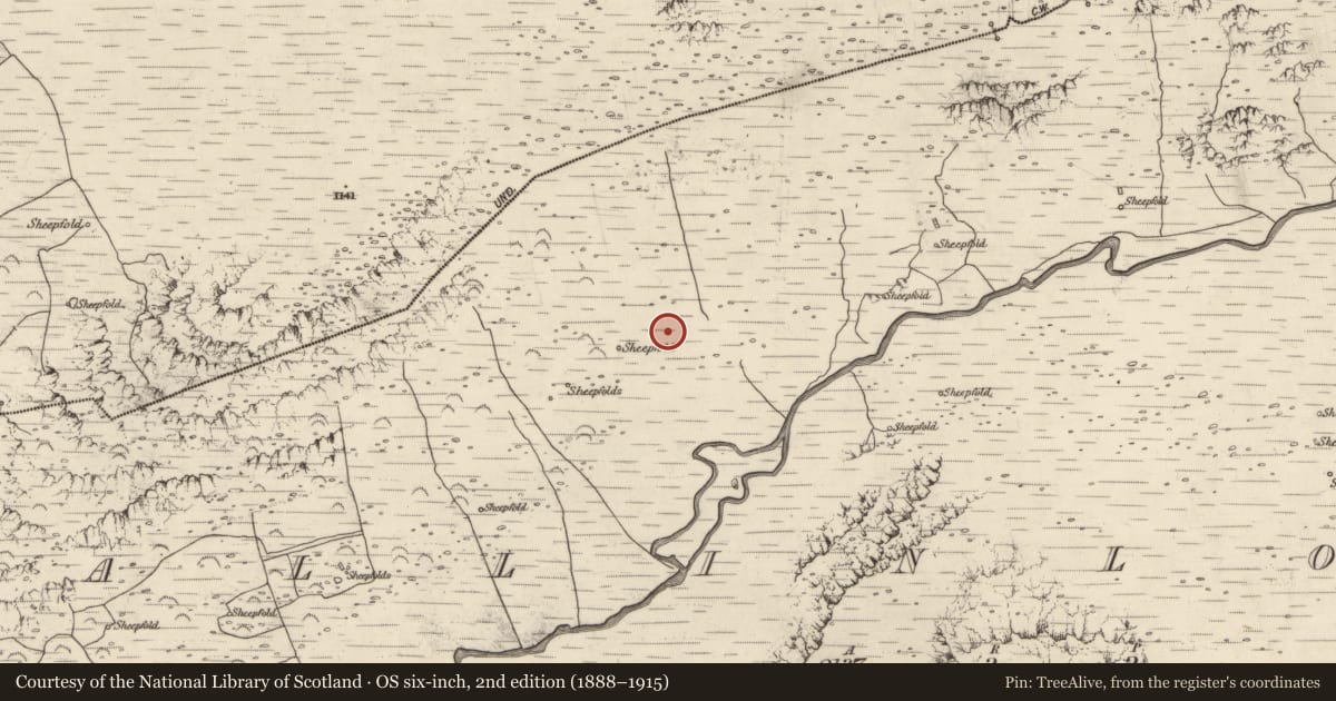 Ordnance Survey six-inch map, 2nd edition (1888–1915) covering the location of Hut site, Baile An Lochaigh, County Kerry, with a pin at the register's coordinates