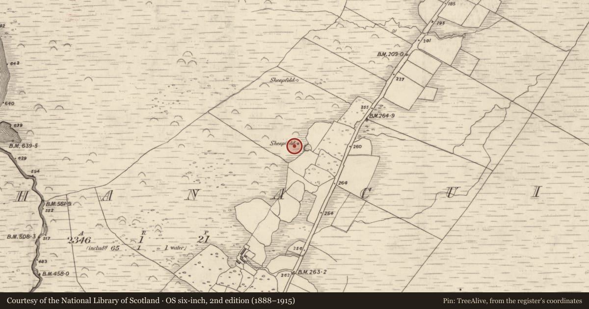 Ordnance Survey six-inch map, 2nd edition (1888–1915) covering the location of Hut site, Gleann Seanchoirp, County Kerry, with a pin at the register's coordinates