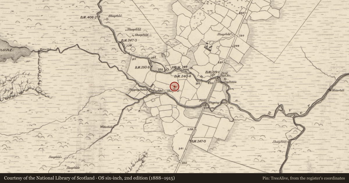 Ordnance Survey six-inch map, 2nd edition (1888–1915) covering the location of Ringfort - cashel, Gleann Seanchoirp, County Kerry, with a pin at the register's coordinates