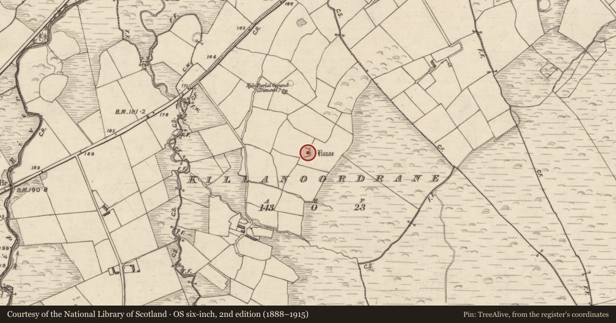 Ordnance Survey six-inch map, 2nd edition (1888–1915) covering the location of Ringfort - rath, Cill An Urdráin, County Kerry, with a pin at the register's coordinates