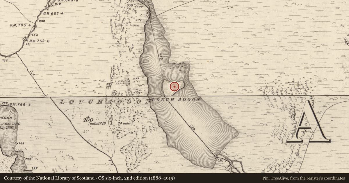 Ordnance Survey six-inch map, 2nd edition (1888–1915) covering the location of Ringfort - cashel, Baile Uí Uaithnín, County Kerry, with a pin at the register's coordinates