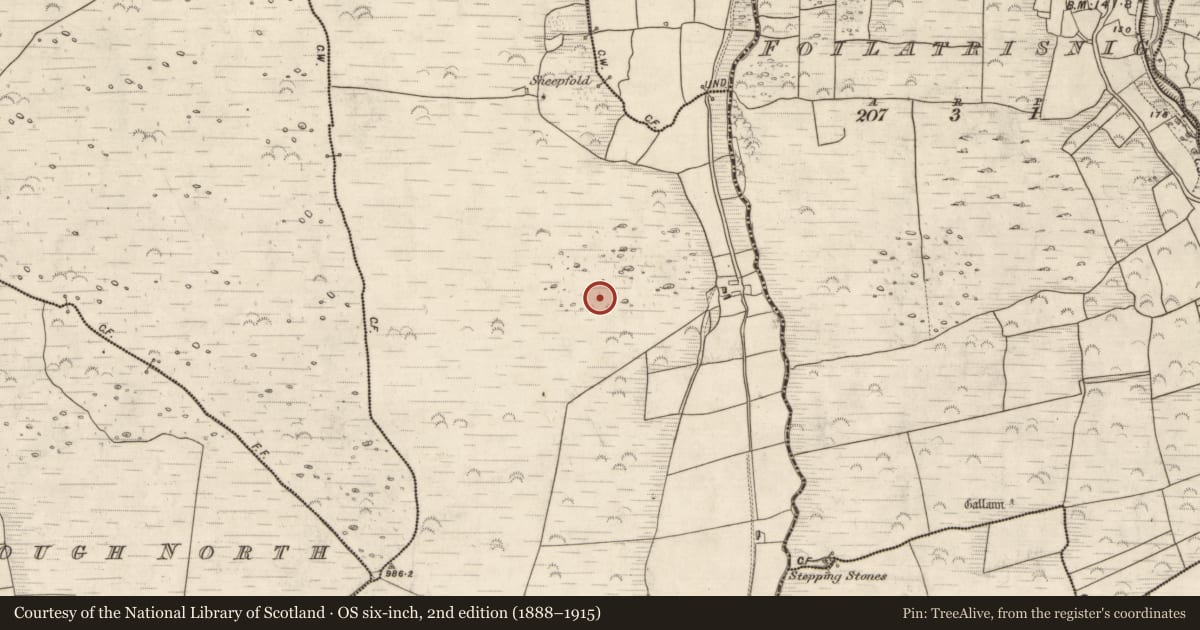 Ordnance Survey six-inch map, 2nd edition (1888–1915) covering the location of House - vernacular house, Glanmane, County Kerry, with a pin at the register's coordinates