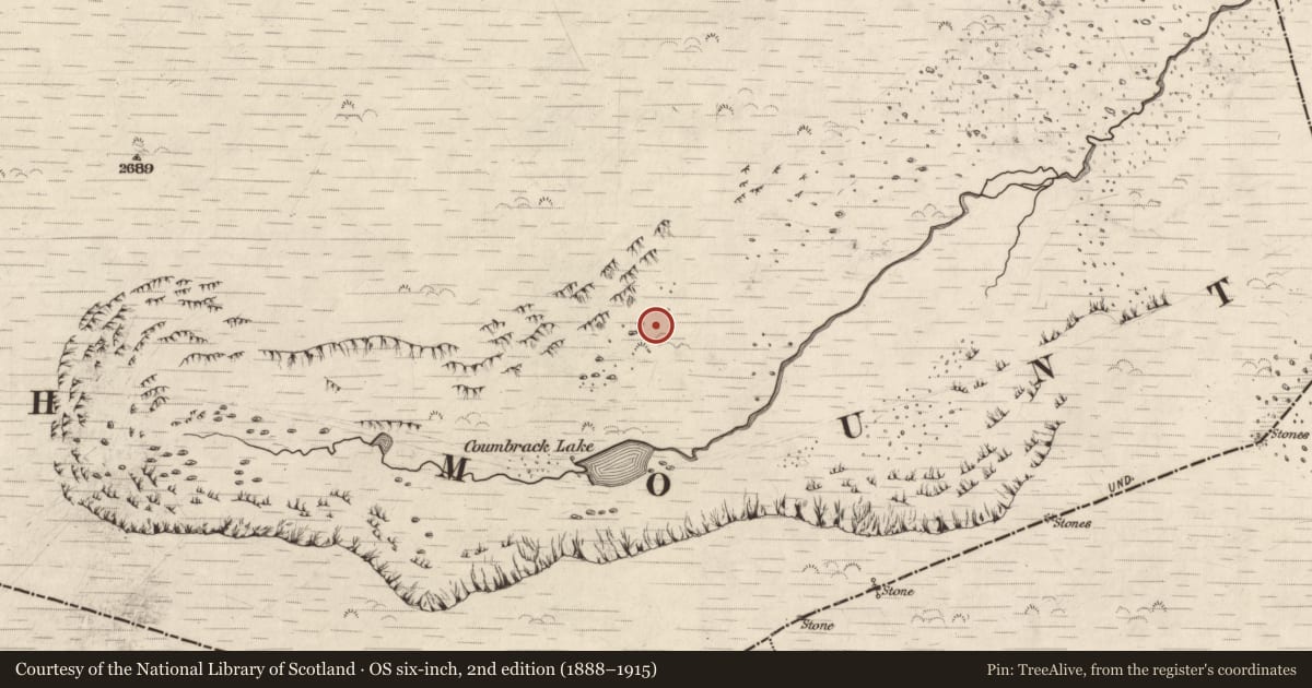 Ordnance Survey six-inch map, 2nd edition (1888–1915) covering the location of Hut site, Doire Mhór Thoir, County Kerry, with a pin at the register's coordinates