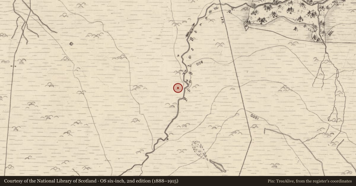 Ordnance Survey six-inch map, 2nd edition (1888–1915) covering the location of Hut site, Ballydunlea, County Kerry, with a pin at the register's coordinates
