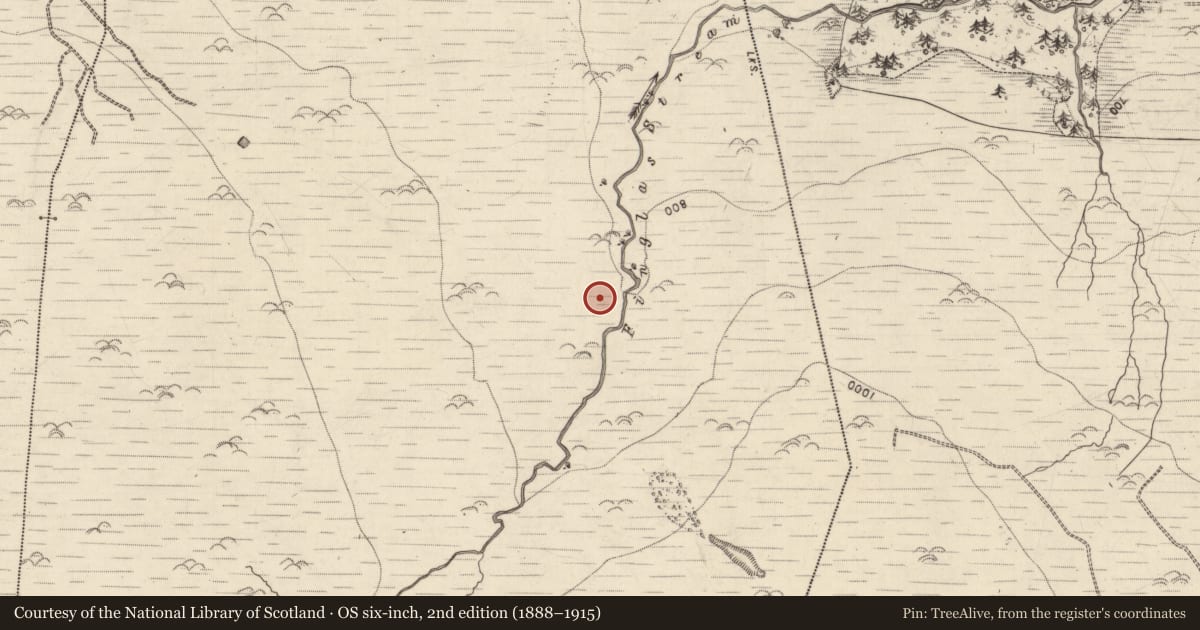 Ordnance Survey six-inch map, 2nd edition (1888–1915) covering the location of Hut site, Ballydunlea, County Kerry, with a pin at the register's coordinates
