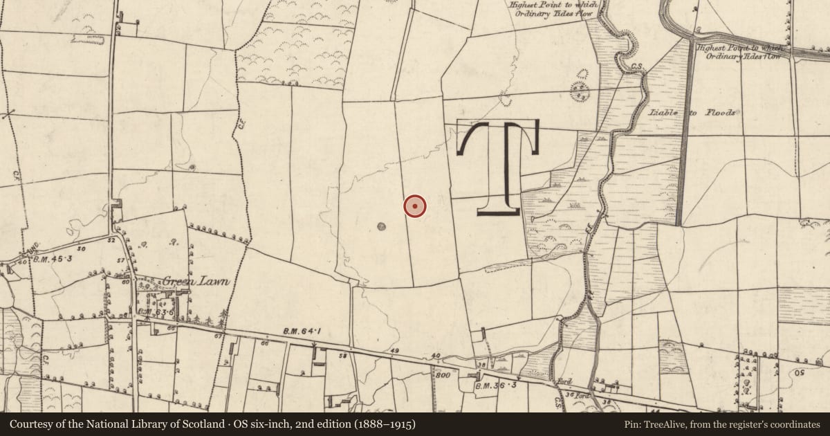 Ordnance Survey six-inch map, 2nd edition (1888–1915) covering the location of Enclosure, Ballydunlea, County Kerry, with a pin at the register's coordinates