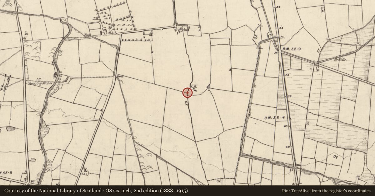 Ordnance Survey six-inch map, 2nd edition (1888–1915) covering the location of Barrow - ring-barrow, Clahane, County Kerry, with a pin at the register's coordinates