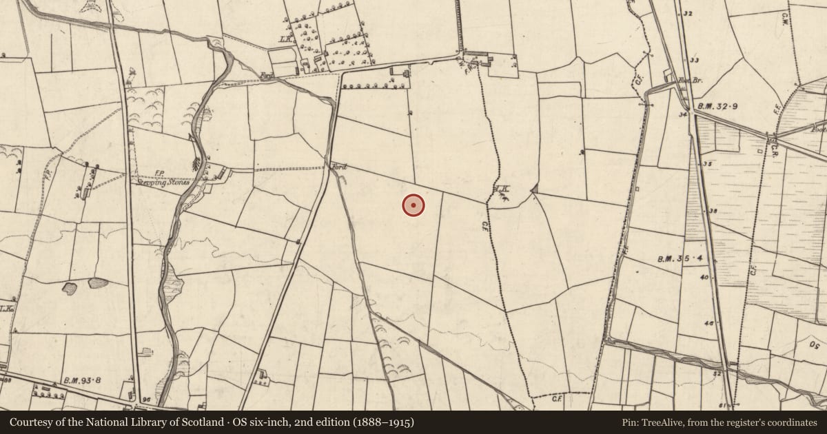 Ordnance Survey six-inch map, 2nd edition (1888–1915) covering the location of Fulacht fia, Clahane, County Kerry, with a pin at the register's coordinates