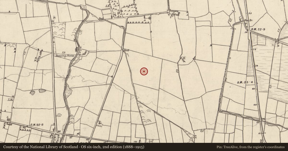 Ordnance Survey six-inch map, 2nd edition (1888–1915) covering the location of Fulacht fia, Clahane, County Kerry, with a pin at the register's coordinates