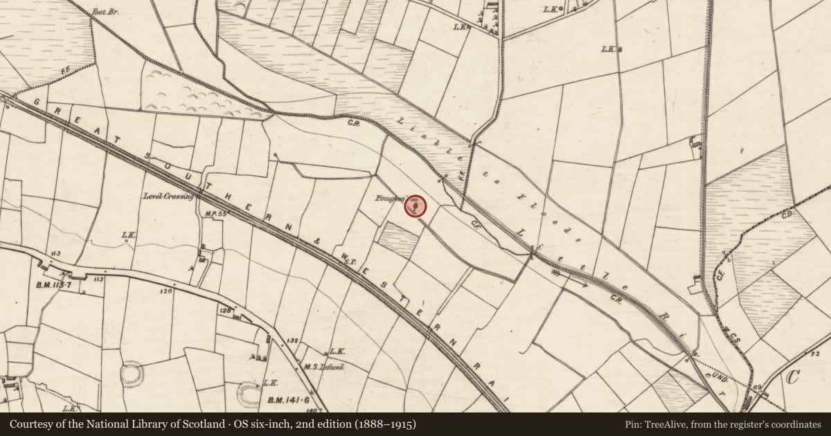Ordnance Survey six-inch map, 2nd edition (1888–1915) covering the location of Ritual site - holy well, Gortatlea, County Kerry, with a pin at the register's coordinates