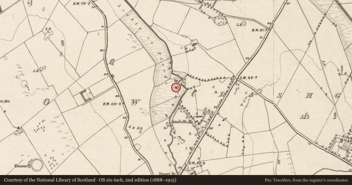 Ordnance Survey six-inch map, 2nd edition (1888–1915) covering the location of Enclosure, Kilcow, County Kerry, with a pin at the register's coordinates