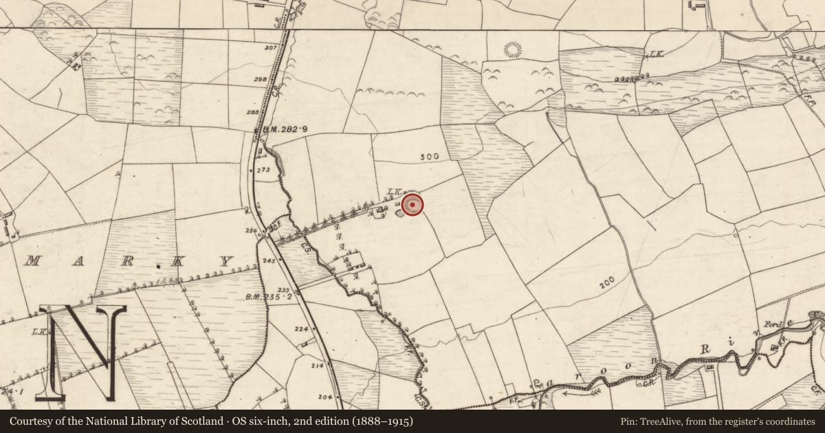 Ordnance Survey six-inch map, 2nd edition (1888–1915) covering the location of Enclosure, Dooneen, County Kerry, with a pin at the register's coordinates