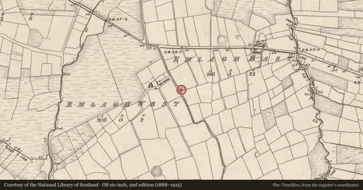 Ordnance Survey six-inch map, 2nd edition (1888–1915) covering the location of Enclosure, Imileá An Bhóthair (TC Márthain), County Kerry, with a pin at the register's coordinates