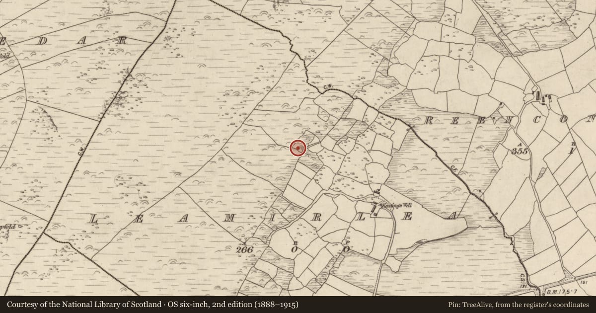 Ordnance Survey six-inch map, 2nd edition (1888–1915) covering the location of Clochan, Léim Fhir Léith, County Kerry, with a pin at the register's coordinates
