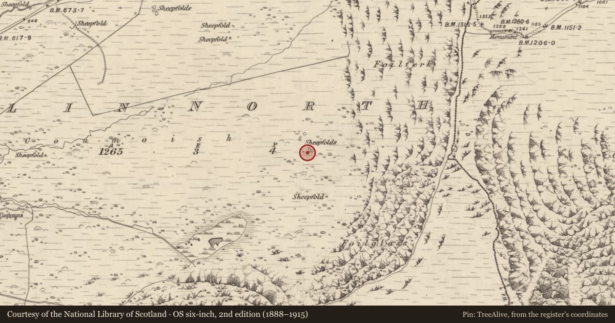 Ordnance Survey six-inch map, 2nd edition (1888–1915) covering the location of Hut site, Na Gleannta Thuaidh, County Kerry, with a pin at the register's coordinates