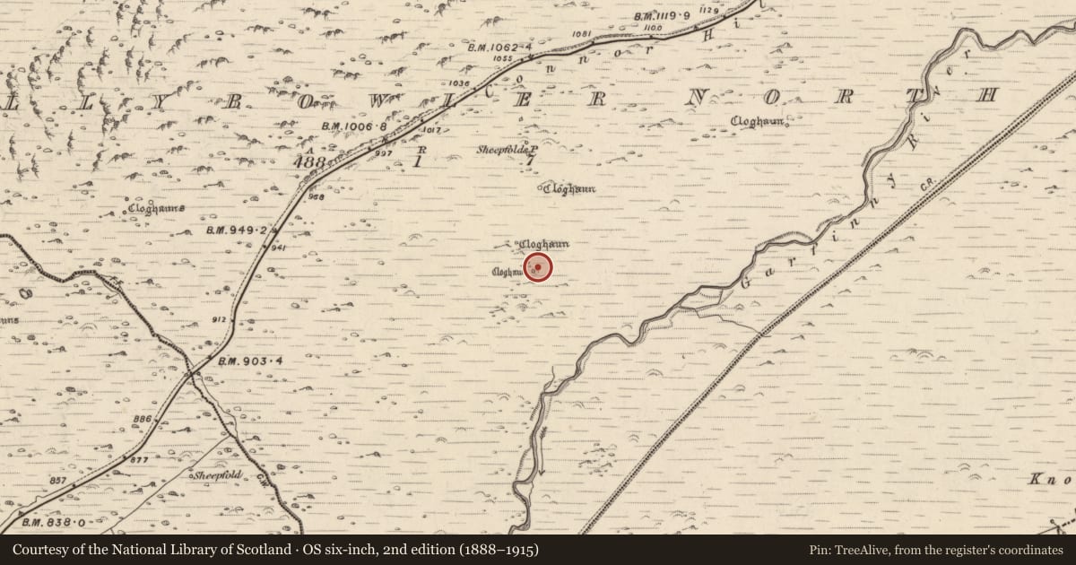 Ordnance Survey six-inch map, 2nd edition (1888–1915) covering the location of Souterrain, Baile An Bhúlaeraigh Thuaidh, County Kerry, with a pin at the register's coordinates