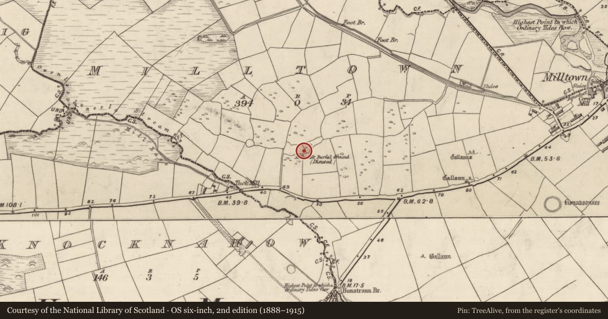 Ordnance Survey six-inch map, 2nd edition (1888–1915) covering the location of Clochan, Baile An Mhuilinn (Corca Dhuibhne), County Kerry, with a pin at the register's coordinates