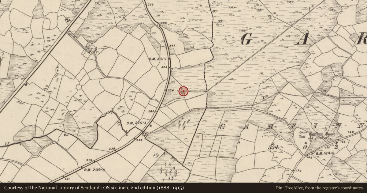 Ordnance Survey six-inch map, 2nd edition (1888–1915) covering the location of Ringfort - rath, Baile An Ásaigh, County Kerry, with a pin at the register's coordinates