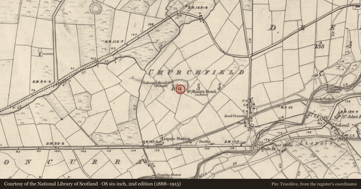 Ordnance Survey six-inch map, 2nd edition (1888–1915) covering the location of House - indeterminate date, Páirc An Teampaill, County Kerry, with a pin at the register's coordinates