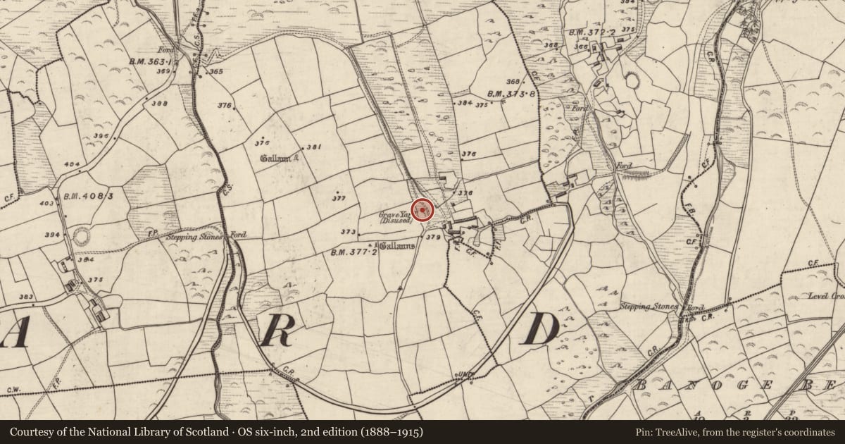 Ordnance Survey six-inch map, 2nd edition (1888–1915) covering the location of Hut site, An Gabhlán Ard, County Kerry, with a pin at the register's coordinates