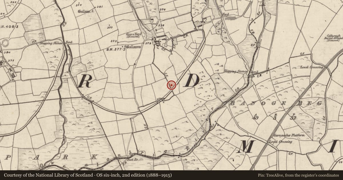 Ordnance Survey six-inch map, 2nd edition (1888–1915) covering the location of Souterrain, An Gabhlán Thoir, County Kerry, with a pin at the register's coordinates