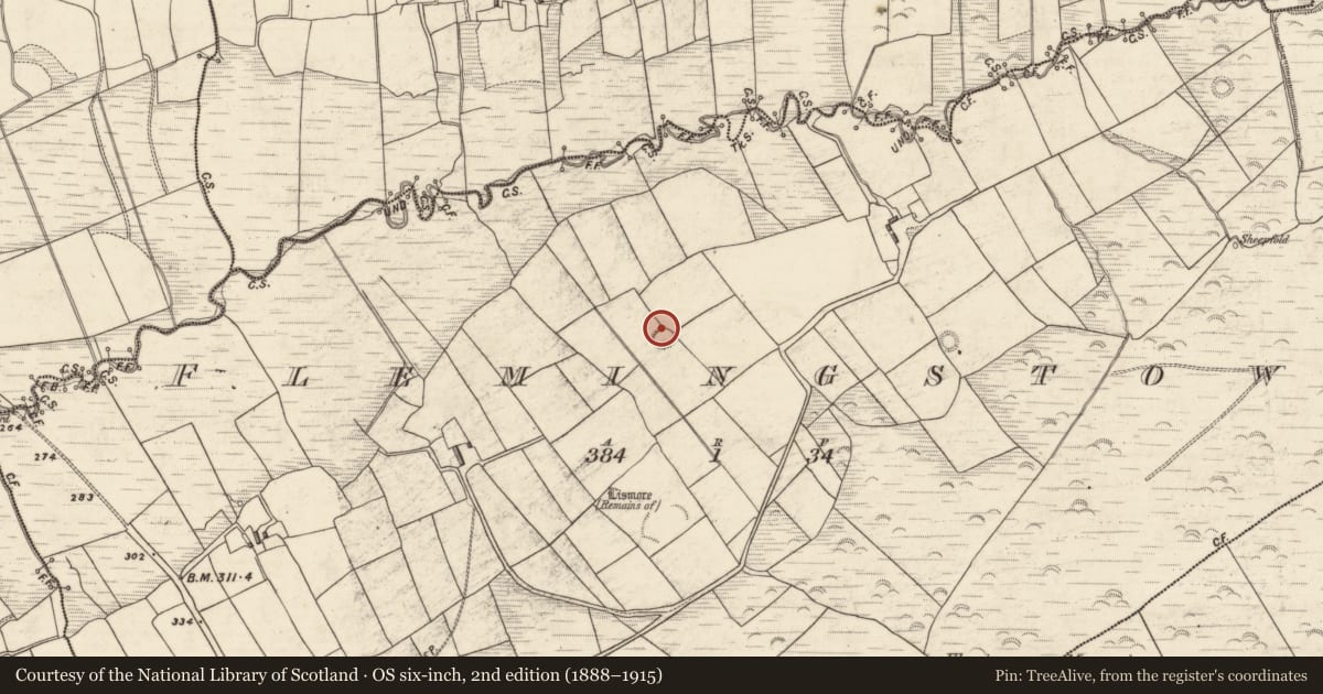 Ordnance Survey six-inch map, 2nd edition (1888–1915) covering the location of House - indeterminate date, Flemingstown, County Kerry, with a pin at the register's coordinates
