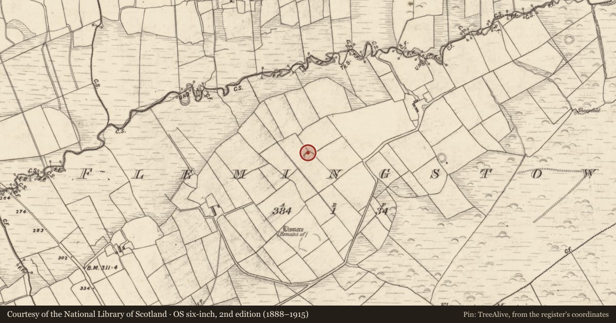 Ordnance Survey six-inch map, 2nd edition (1888–1915) covering the location of House - indeterminate date, Flemingstown, County Kerry, with a pin at the register's coordinates