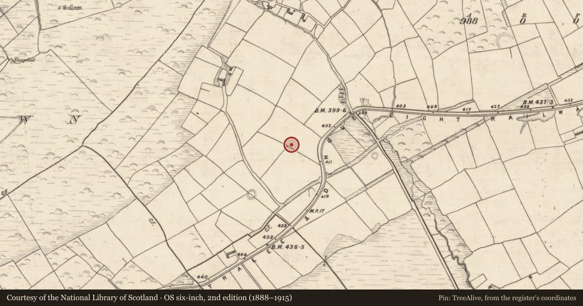 Ordnance Survey six-inch map, 2nd edition (1888–1915) covering the location of Souterrain, An Luachair, County Kerry, with a pin at the register's coordinates