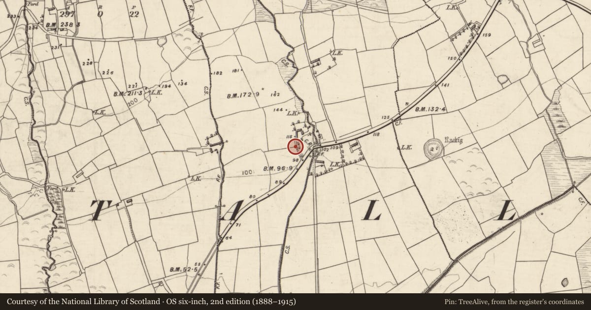 Ordnance Survey six-inch map, 2nd edition (1888–1915) covering the location of Font, Ardatedaun, County Kerry, with a pin at the register's coordinates