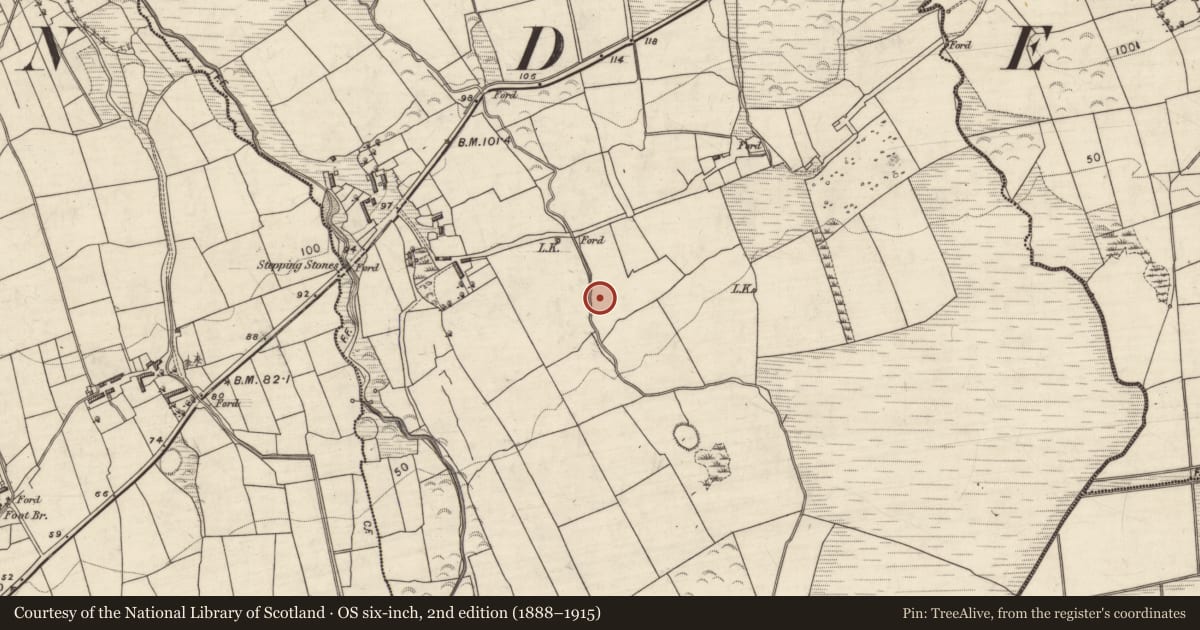 Ordnance Survey six-inch map, 2nd edition (1888–1915) covering the location of Enclosure, Boolteens East, County Kerry, with a pin at the register's coordinates