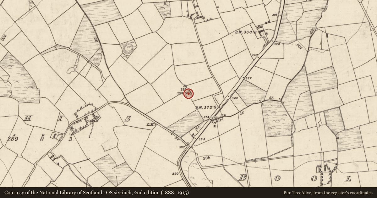 Ordnance Survey six-inch map, 2nd edition (1888–1915) covering the location of Ringfort - rath, Knockaderry, County Kerry, with a pin at the register's coordinates