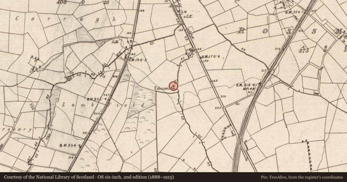 Ordnance Survey six-inch map, 2nd edition (1888–1915) covering the location of Ritual site - holy well, Boolasallagh, County Kerry, with a pin at the register's coordinates
