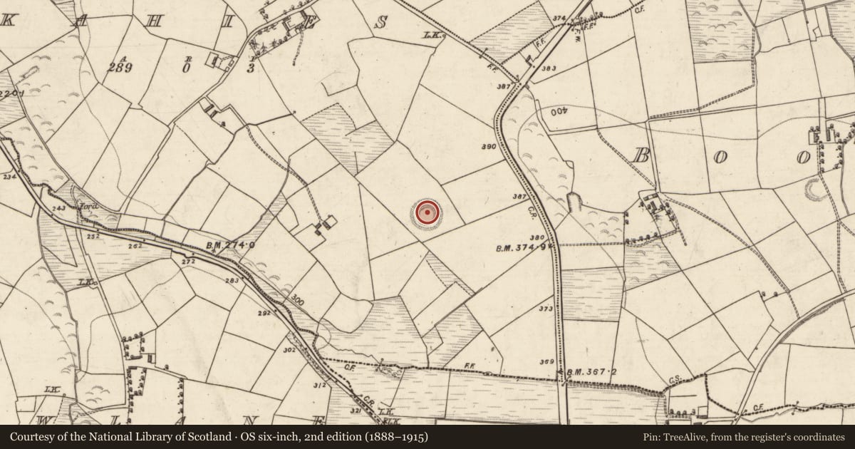Ordnance Survey six-inch map, 2nd edition (1888–1915) covering the location of Ringfort - rath, Skahies, County Kerry, with a pin at the register's coordinates