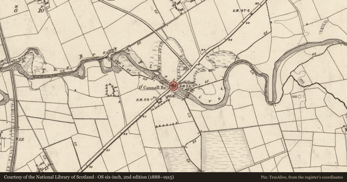Ordnance Survey six-inch map, 2nd edition (1888–1915) covering the location of Bridge, Crag, Gearha, County Kerry, with a pin at the register's coordinates