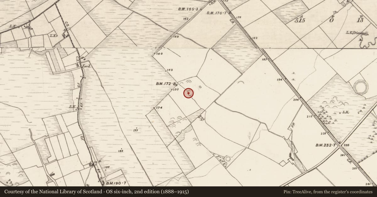 Ordnance Survey six-inch map, 2nd edition (1888–1915) covering the location of Ringfort - rath, Coolnageragh, County Kerry, with a pin at the register's coordinates