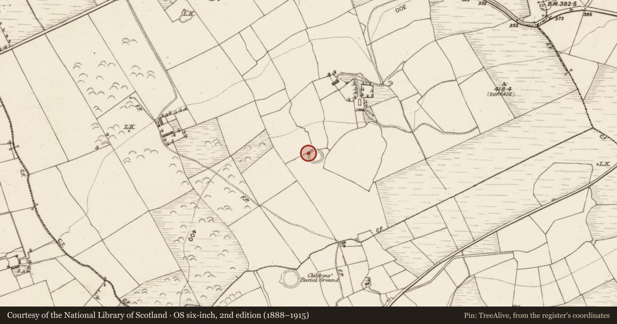 Ordnance Survey six-inch map, 2nd edition (1888–1915) covering the location of Souterrain, Coolnageragh, County Kerry, with a pin at the register's coordinates