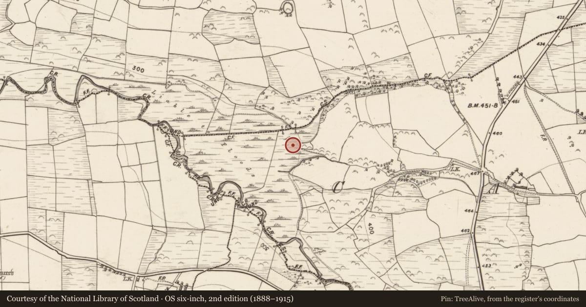 Ordnance Survey six-inch map, 2nd edition (1888–1915) covering the location of Enclosure, Carker, County Kerry, with a pin at the register's coordinates
