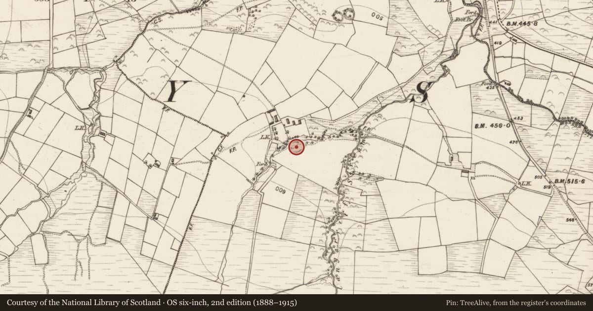 Ordnance Survey six-inch map, 2nd edition (1888–1915) covering the location of Enclosure, Glanlea, County Kerry, with a pin at the register's coordinates