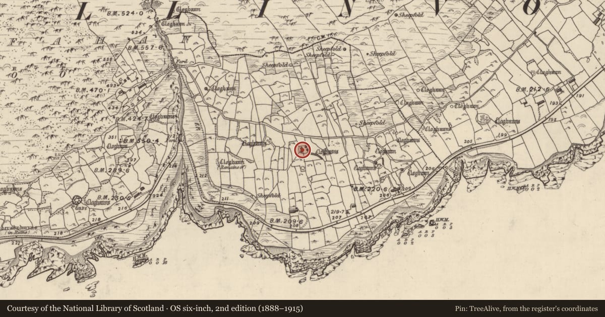 Ordnance Survey six-inch map, 2nd edition (1888–1915) covering the location of Ringfort - cashel, Gleann Fán, County Kerry, with a pin at the register's coordinates