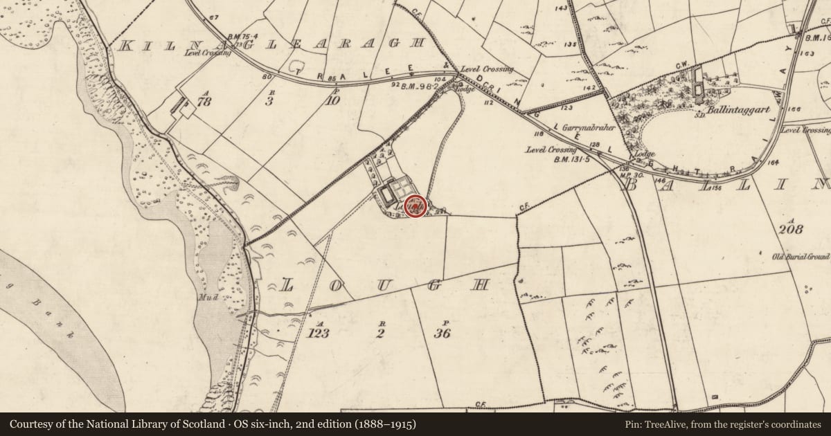 Ordnance Survey six-inch map, 2nd edition (1888–1915) covering the location of Souterrain, An Loch, County Kerry, with a pin at the register's coordinates