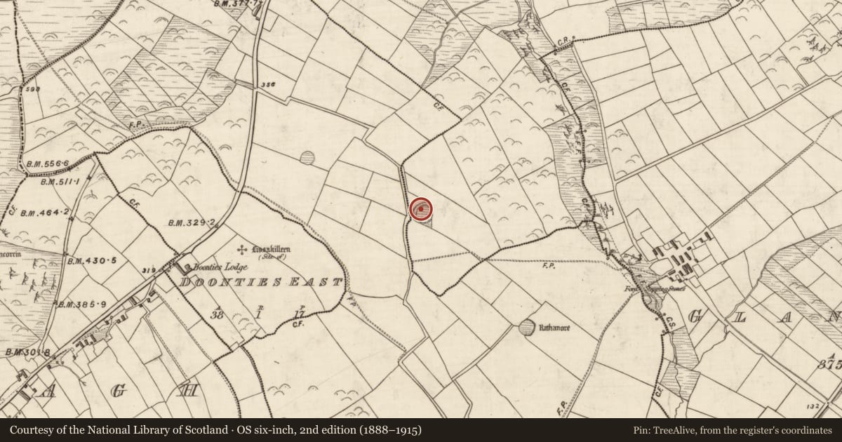 Ordnance Survey six-inch map, 2nd edition (1888–1915) covering the location of House - indeterminate date, An Eaglais (Corca Dhuibhne), County Kerry, with a pin at the register's coordinates