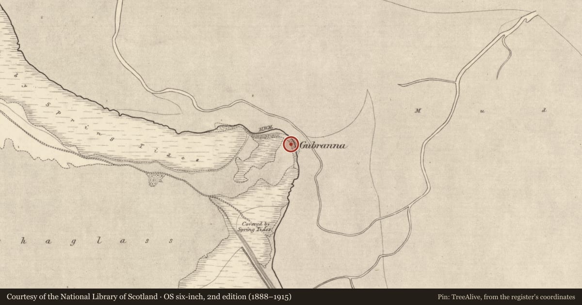 Ordnance Survey six-inch map, 2nd edition (1888–1915) covering the location of Midden, Inch, County Kerry, with a pin at the register's coordinates